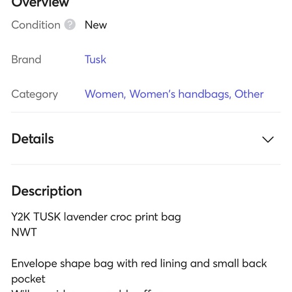 NWT 2000s Tusk envelope clutch - Picture 5 of 6